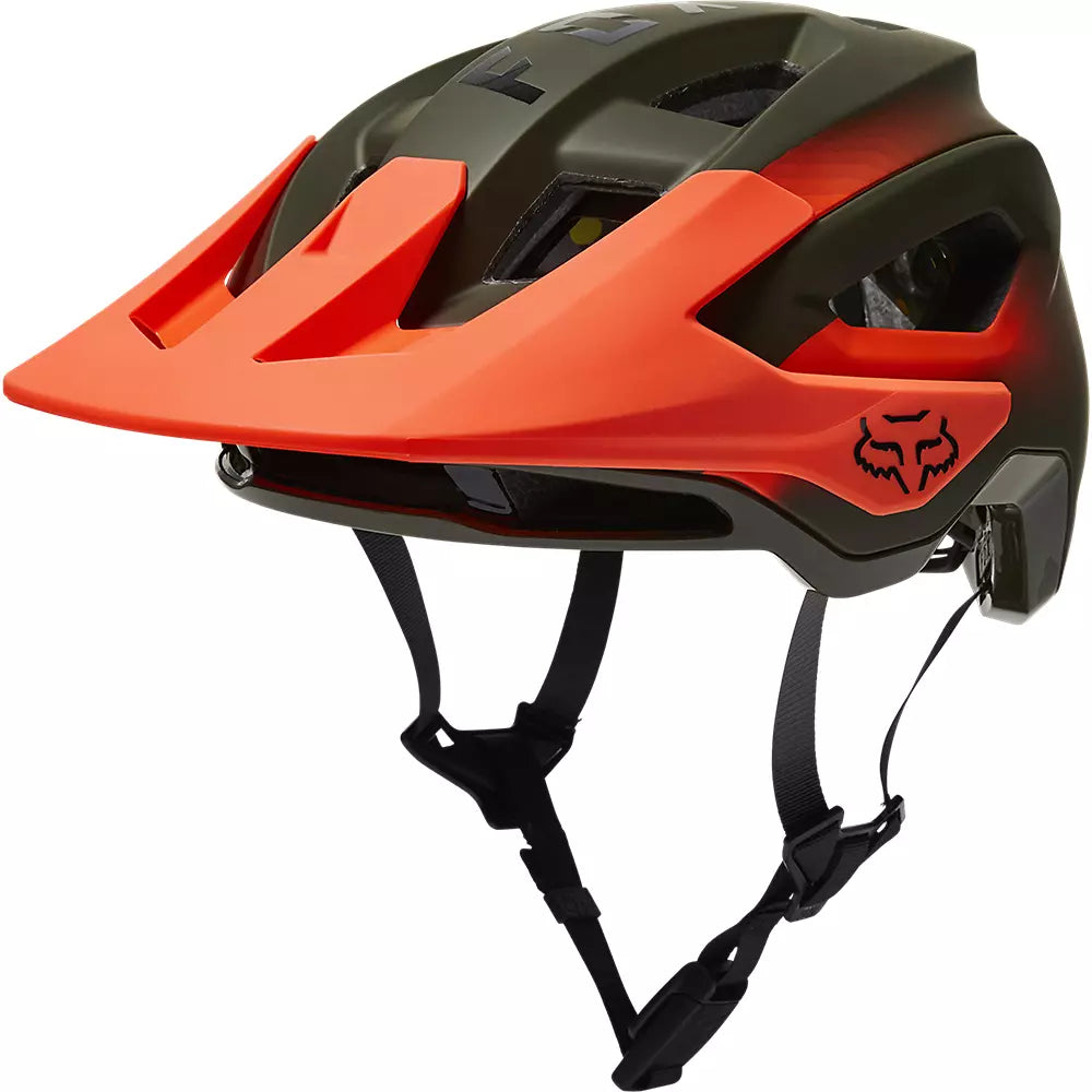 Casco Bicicleta Speedframe Pro Fade Verde Oliva/Naranjo Fox | Casco MTB Fox casco fox racing motocross mtb