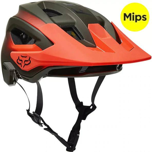 Casco Bicicleta Speedframe Pro Fade Verde Oliva/Naranjo Fox | Casco MTB Fox casco fox racing motocross mtb