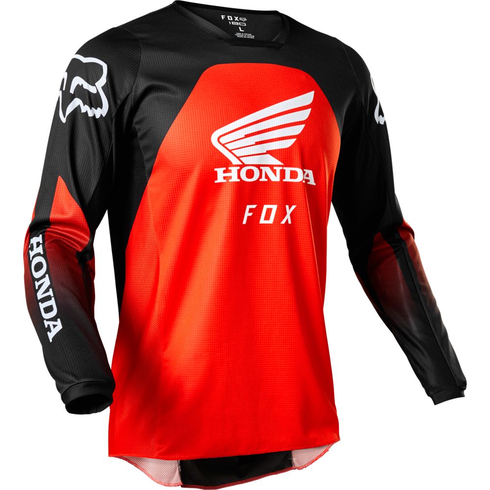 Polera Moto 180 Honda Negro/Rojo Fox polera moto fox motocross