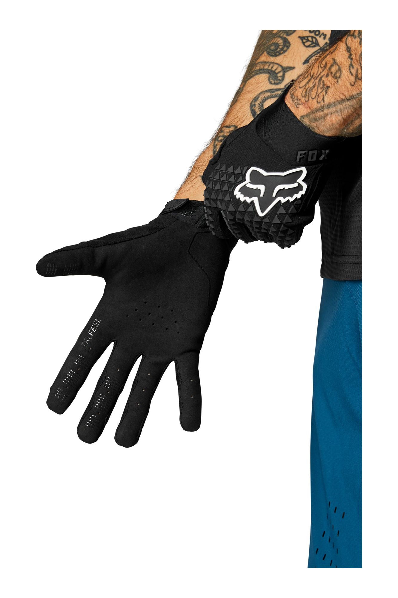 Guantes Bicicleta Defend Negro/Blanco Fox - imagen 2