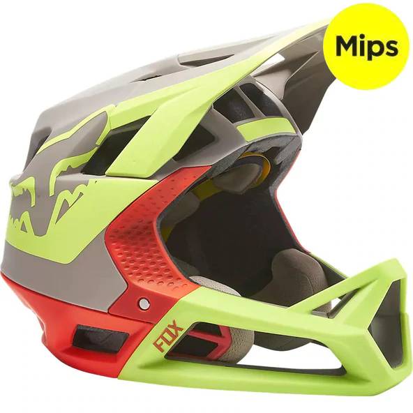 Casco Bicicleta Proframe Tuk Gris/Amarillo/Rojo Fox | Casco MTB Fox casco fox racing motocross mtb