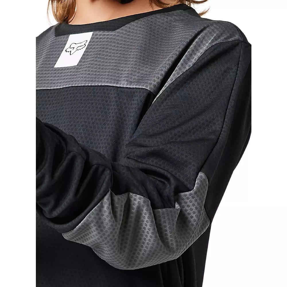 Polera Bicicleta Niño Defend Manga Larga Negro Fox polera bicicleta fox mtb