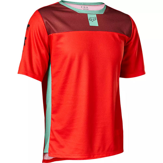 Polera Bicicleta Niño Defend Rojo Fox polera bicicleta fox mtb