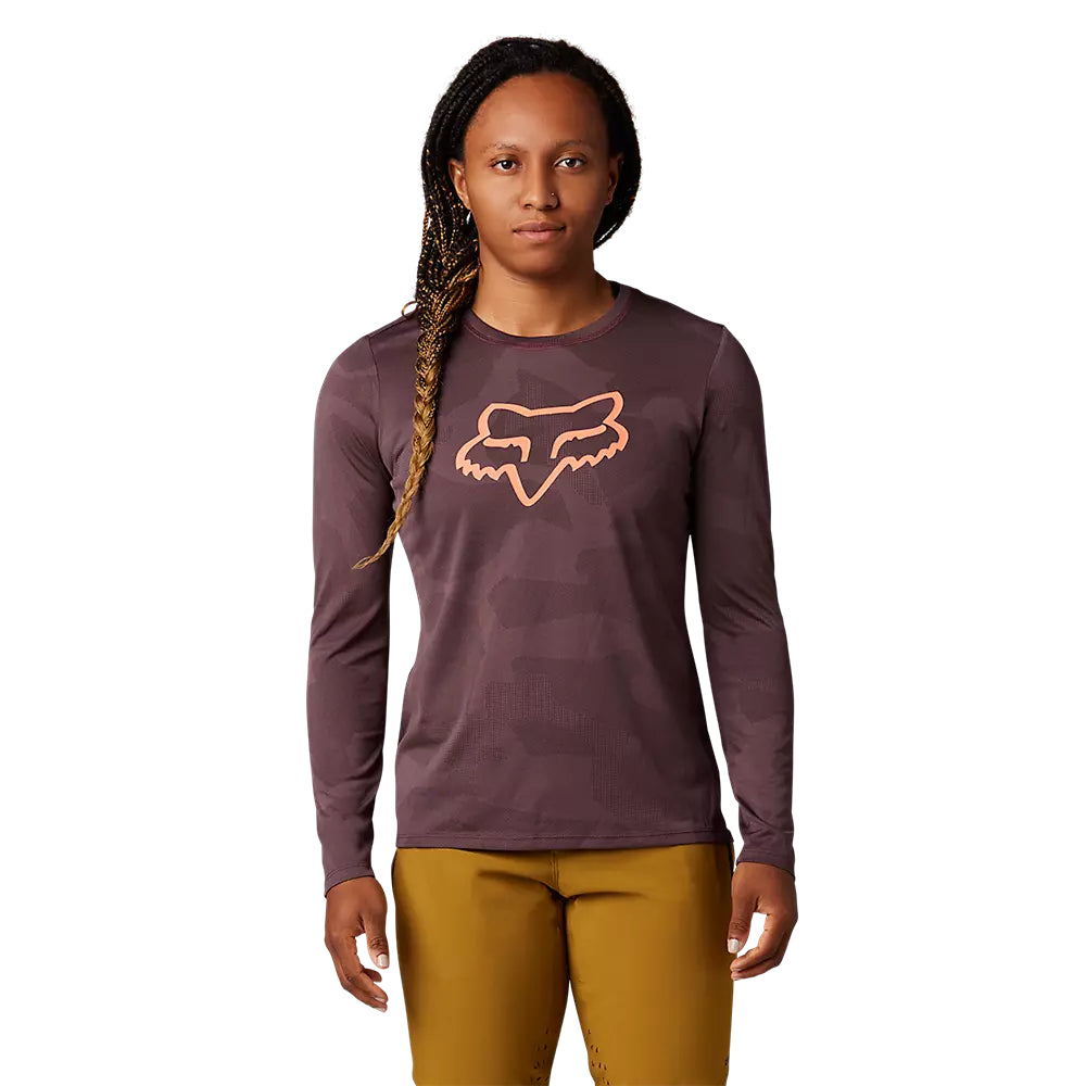 Polera Bicicleta Mujer Ranger Trudi™ Manga Larga Morado Fox polera bicicleta fox mtb