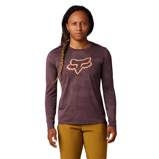 Polera Bicicleta Mujer Ranger Trudi™ Manga Larga Morado Fox polera bicicleta fox mtb