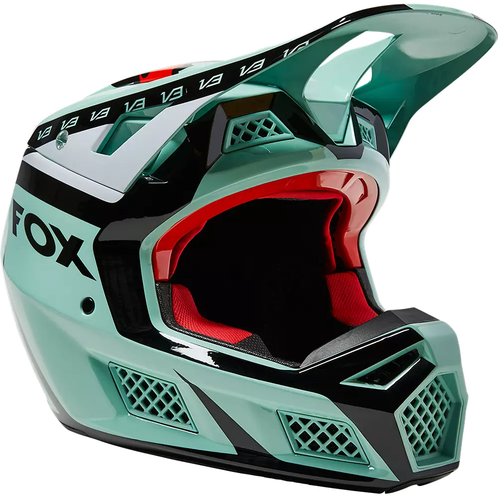 Casco Moto V3 RS DVIDE Verde Agua Fox | Casco Moto Fox casco fox racing motocross mtb