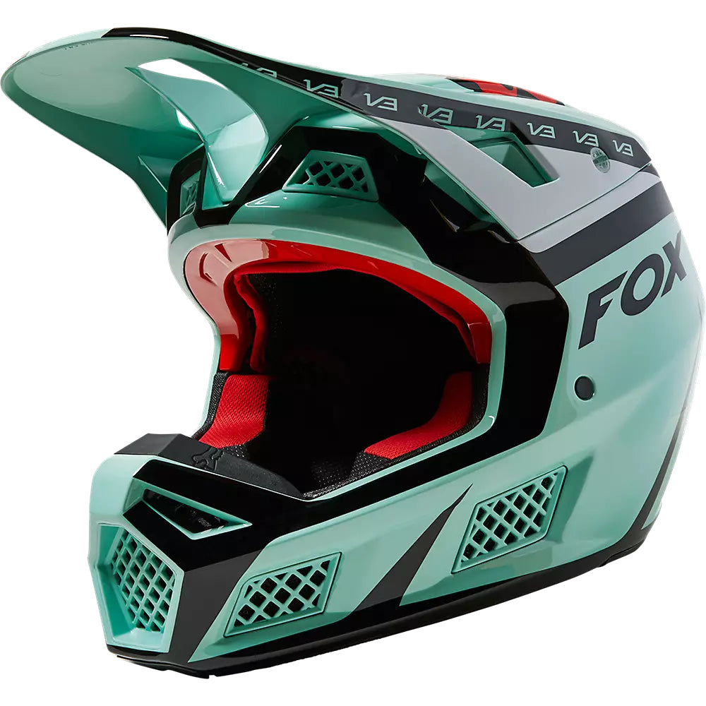 Casco Moto V3 RS DVIDE Verde Agua Fox | Casco Moto Fox casco fox racing motocross mtb