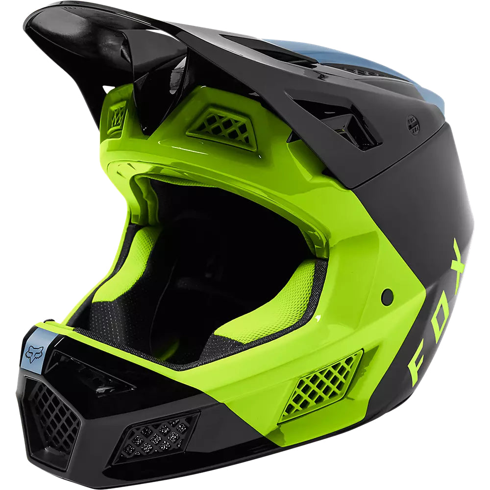 Casco Bicicleta Rampage Pro Carbon Mips™ Fuel Azul/Amarillo Fox | Casco MTB Fox casco fox racing motocross mtb