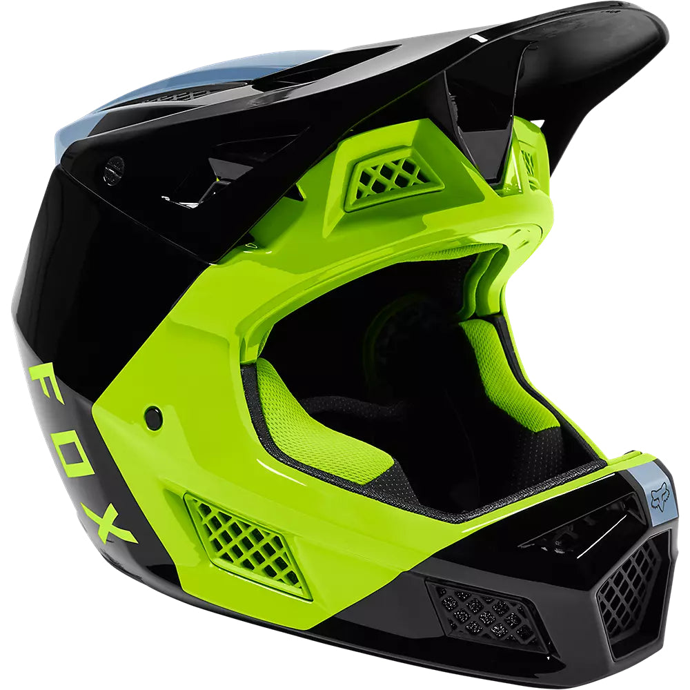Casco Bicicleta Rampage Pro Carbon Mips™ Fuel Azul/Amarillo Fox | Casco MTB Fox casco fox racing motocross mtb