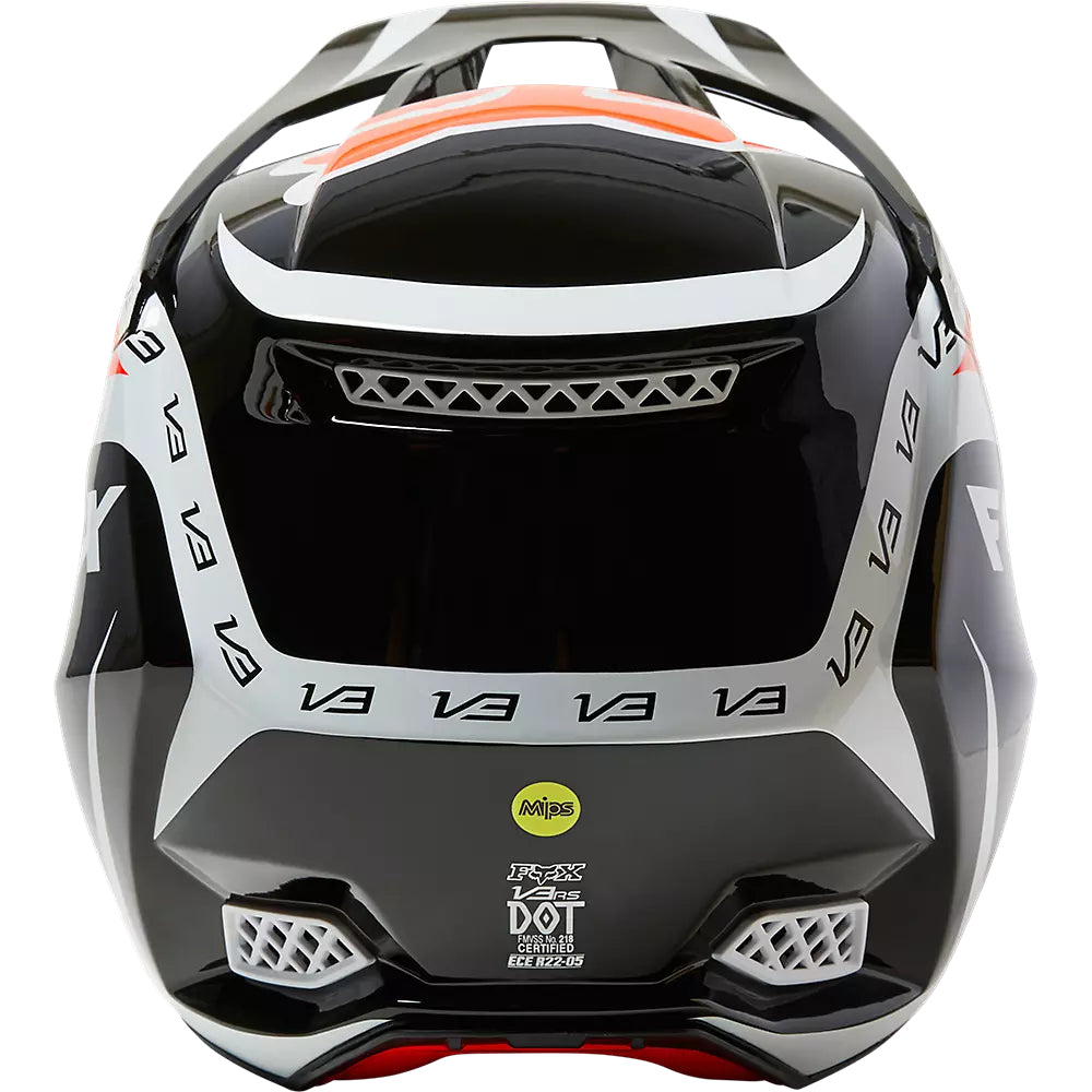 Casco Moto V3 RS DVIDE Negro/Naranjo Fox | Casco Moto Fox casco fox racing motocross mtb