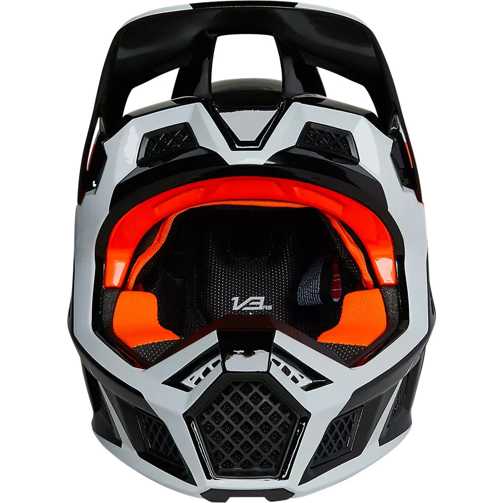 Casco Moto V3 RS DVIDE Negro/Naranjo Fox | Casco Moto Fox casco fox racing motocross mtb