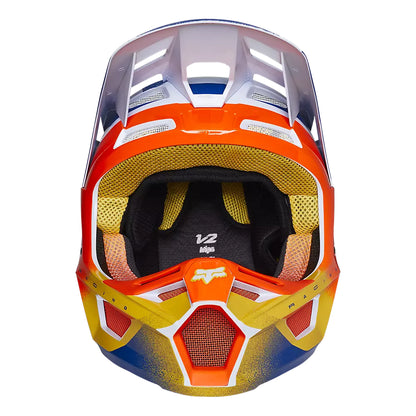 Casco Moto V2 RKANE Naranjo/Azul/Blanco Fox | Casco Moto Fox casco fox racing motocross mtb