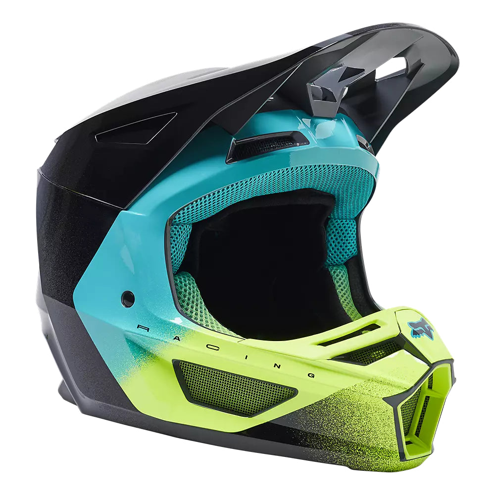 Casco Moto V2 RKANE Gris/Amarillo Fox | Casco Moto Fox casco fox racing motocross mtb