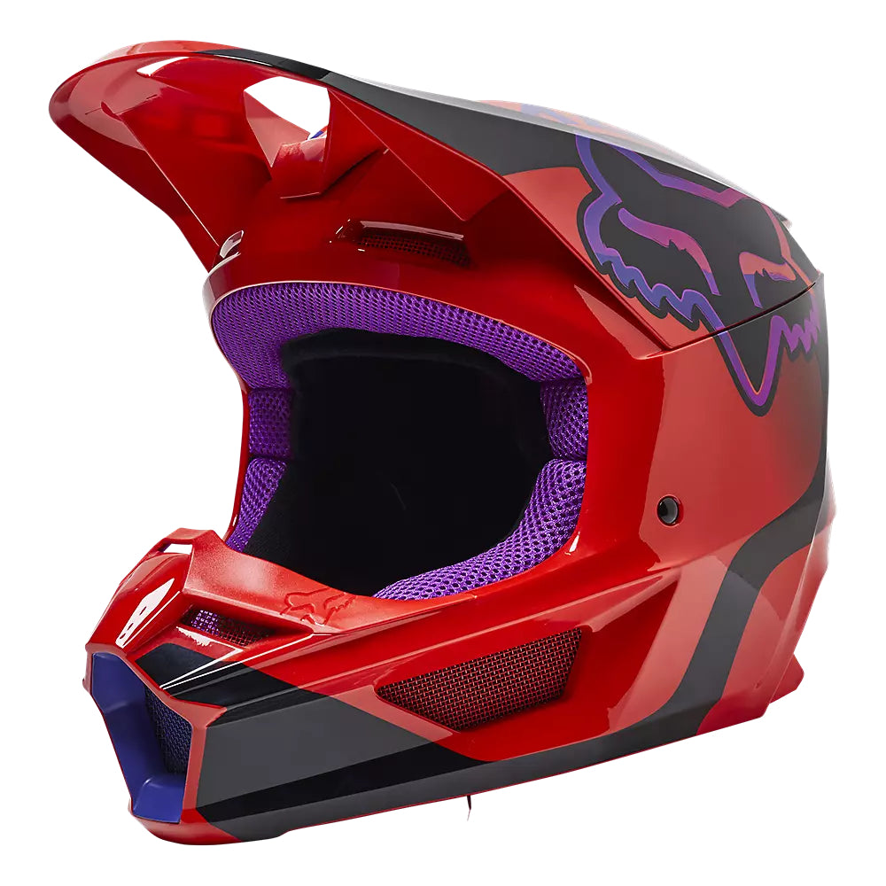 Casco Moto V1 Venz Rojo/Morado Fox | Casco Moto Fox casco fox racing motocross mtb