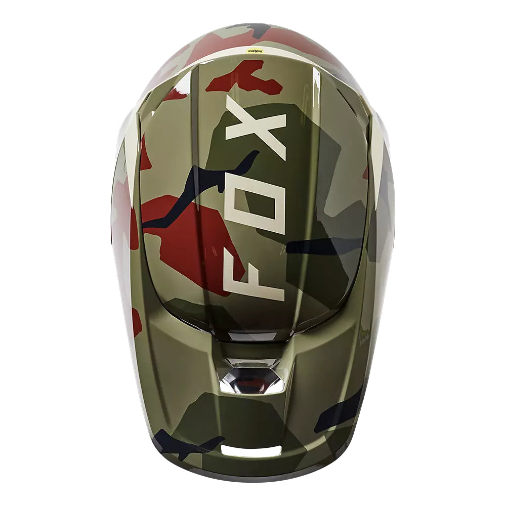Casco Moto Niño V1 BKNR Camo Verde Fox