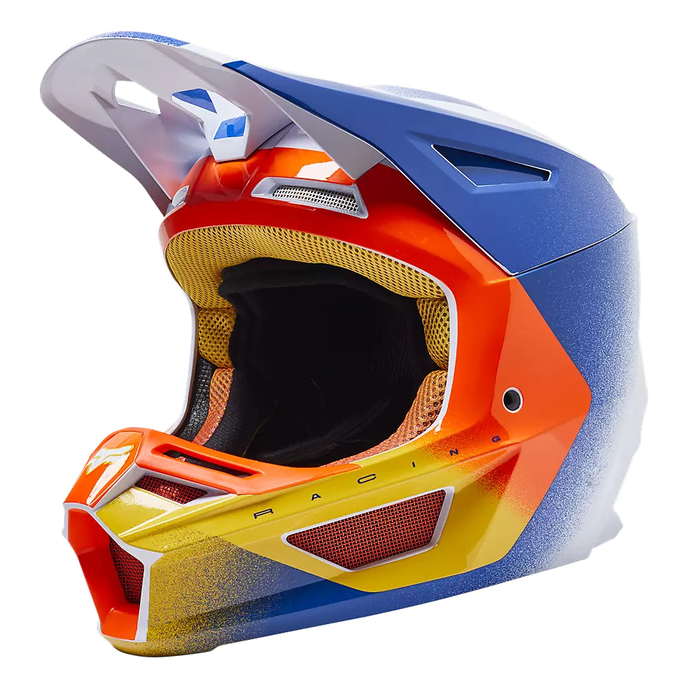 Casco Moto V2 RKANE Naranjo/Azul/Blanco Fox | Casco Moto Fox casco fox racing motocross mtb