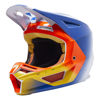 Casco Moto V2 RKANE Naranjo/Azul/Blanco Fox | Casco Moto Fox casco fox racing motocross mtb