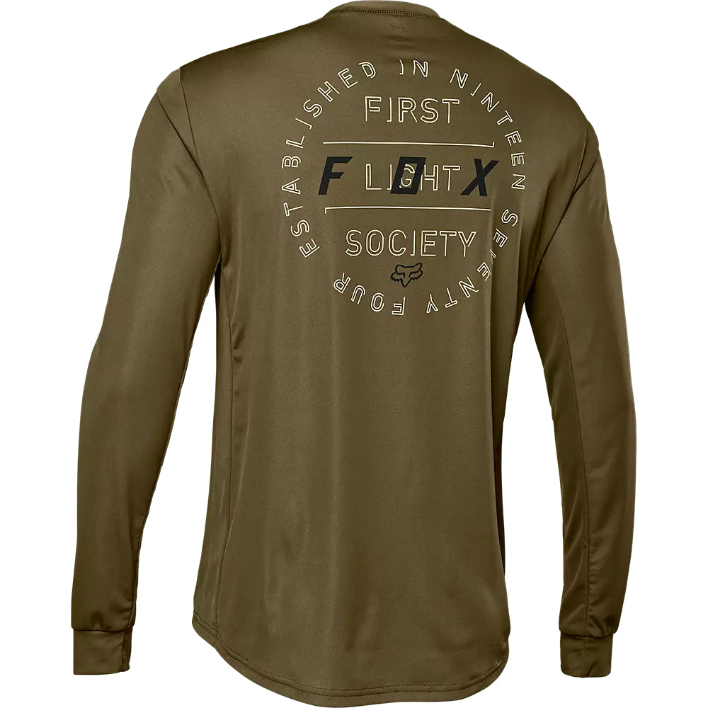 Polera Bicicleta Ranger Font Manga Larga Verde Fox polera bicicleta fox mtb