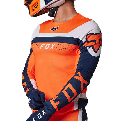 Polera Moto Flexair Efekt Naranjo/Azul/Blanco Fox polera moto fox motocross