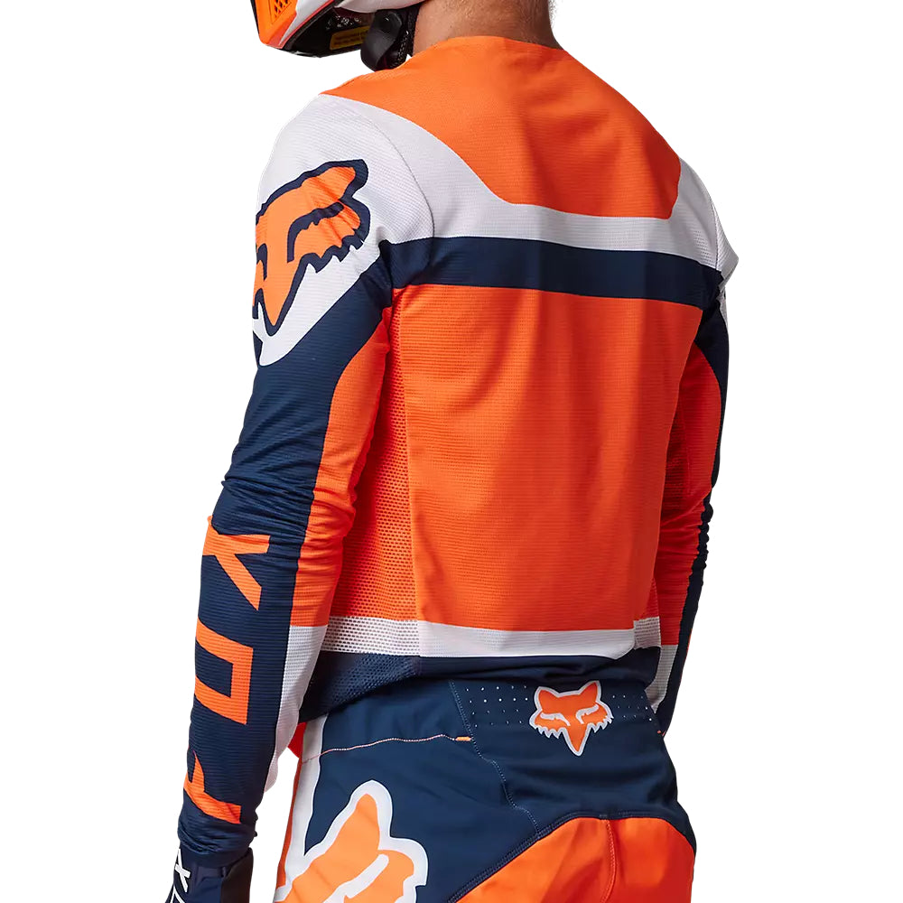 Polera Moto Flexair Efekt Naranjo/Azul/Blanco Fox polera moto fox motocross