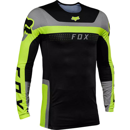 Polera Moto Flexair Efekt Negro/Amarillo/Gris Fox polera moto fox motocross