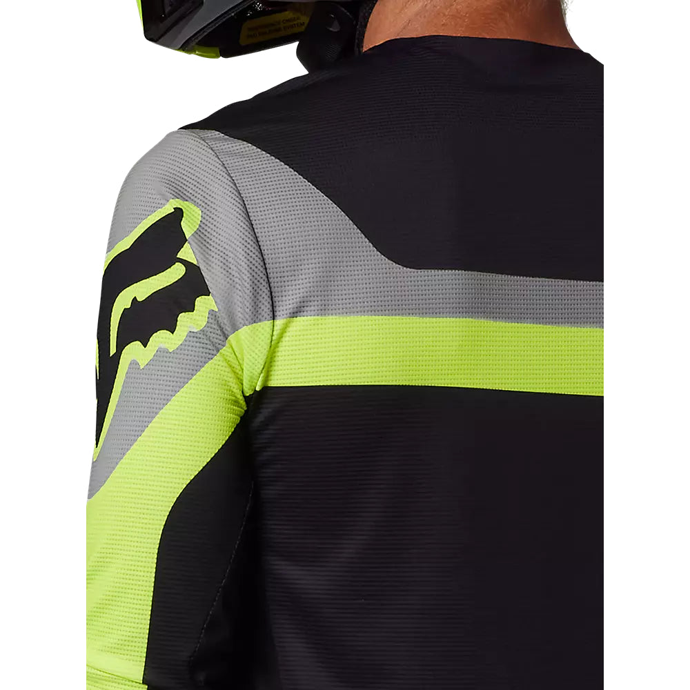 Polera Moto Flexair Efekt Negro/Amarillo/Gris Fox polera moto fox motocross