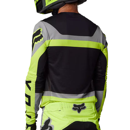 Polera Moto Flexair Efekt Negro/Amarillo/Gris Fox polera moto fox motocross