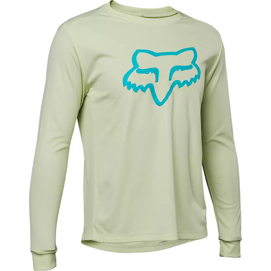 Polera Bicicleta Niño Ranger Manga Larga Blanco Hueso Fox