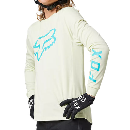 Polera Bicicleta Niño Ranger Manga Larga Blanco Hueso Fox