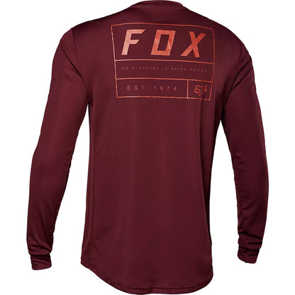 Polera Bicicleta Ranger Swath Manga Larga Burdeo Fox polera bicicleta fox mtb