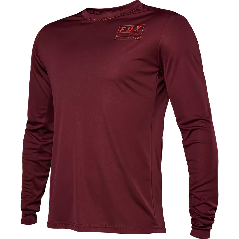 Polera Bicicleta Ranger Swath Manga Larga Burdeo Fox polera bicicleta fox mtb