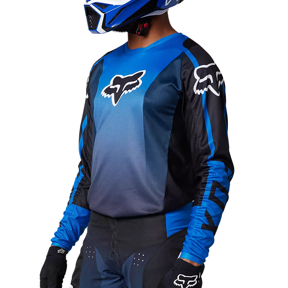 Polera Moto 180 Leed Azul/Negro Fox