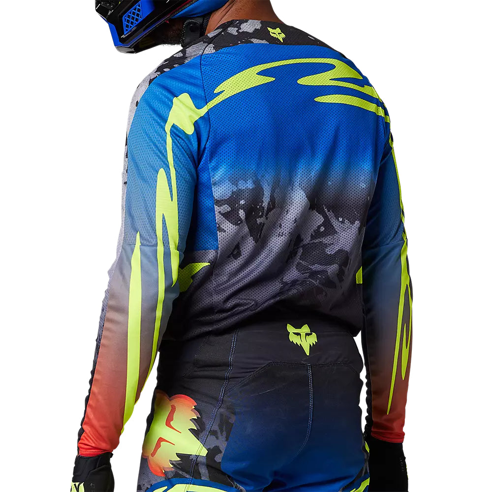 Polera Moto 360 Dkay Azul/Negro/Amarillo Fox polera moto fox motocross