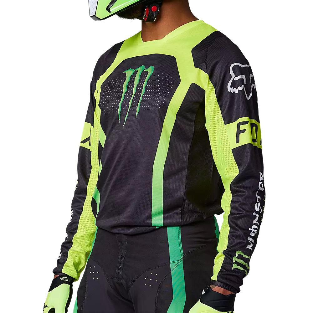 Polera Moto 180 Monster Negro/Verde Fox polera moto fox motocross