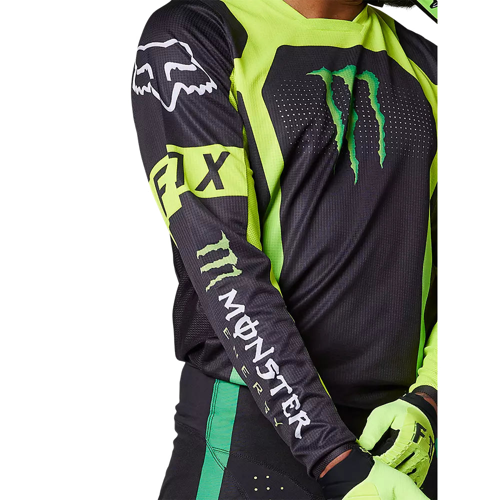 Polera Moto 180 Monster Negro/Verde Fox polera moto fox motocross