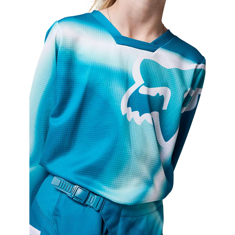 Polera Moto Niña 180 Toxsyk Celeste Fox polera moto fox motocross