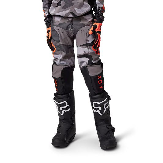 Pantalon Fox Moto Niño 180 BKNR Camo para Moto Gris/Naranjo