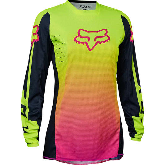 Polera Moto Mujer 180 Leed Rosado/Amarillo Fox