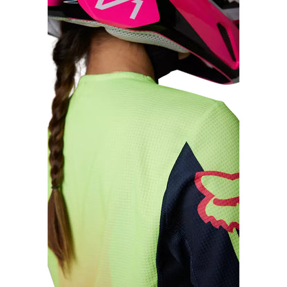 Polera Moto Mujer 180 Leed Rosado/Amarillo Fox
