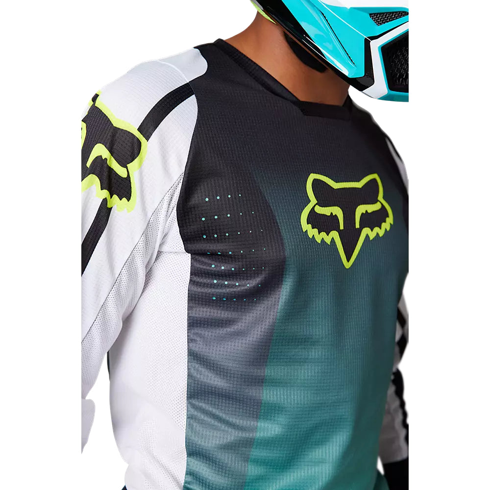 Polera Moto 180 Leed Celeste/Blanco Fox polera moto fox motocross
