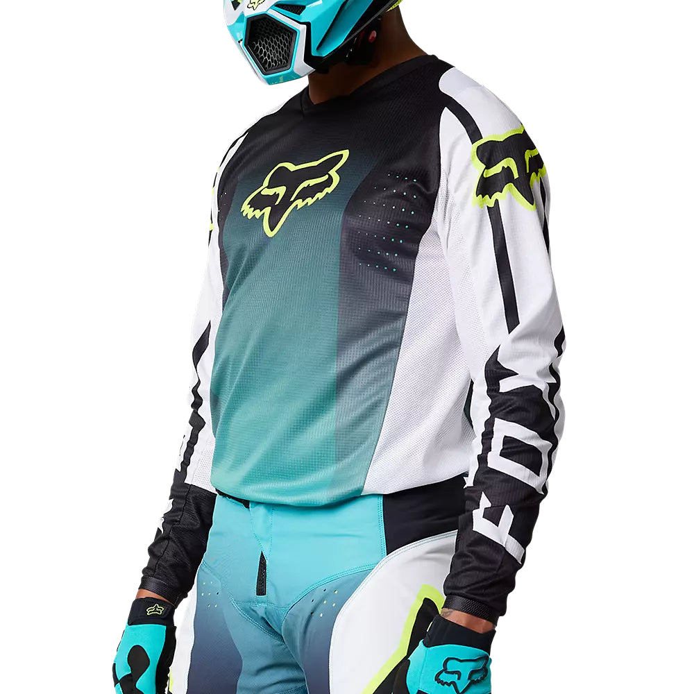 Polera Moto 180 Leed Celeste/Blanco Fox polera moto fox motocross