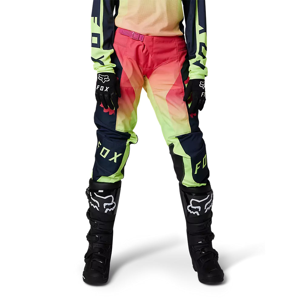 Pantalon Moto Mujer 180 Leed Rosado/Amarillo Fox