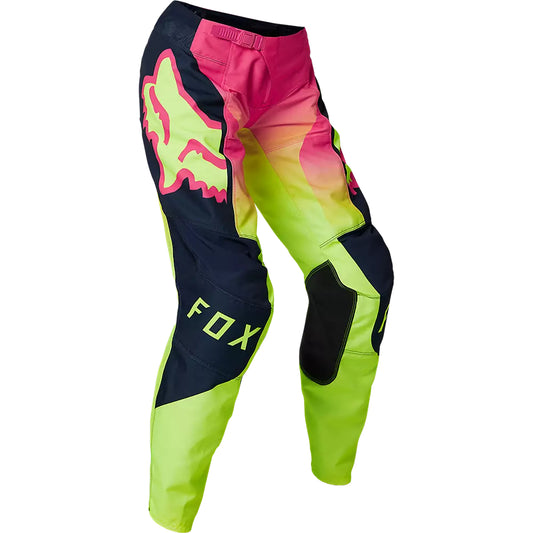 Pantalon Fox Moto Mujer 180 Leed para Moto Rosado/Amarillo