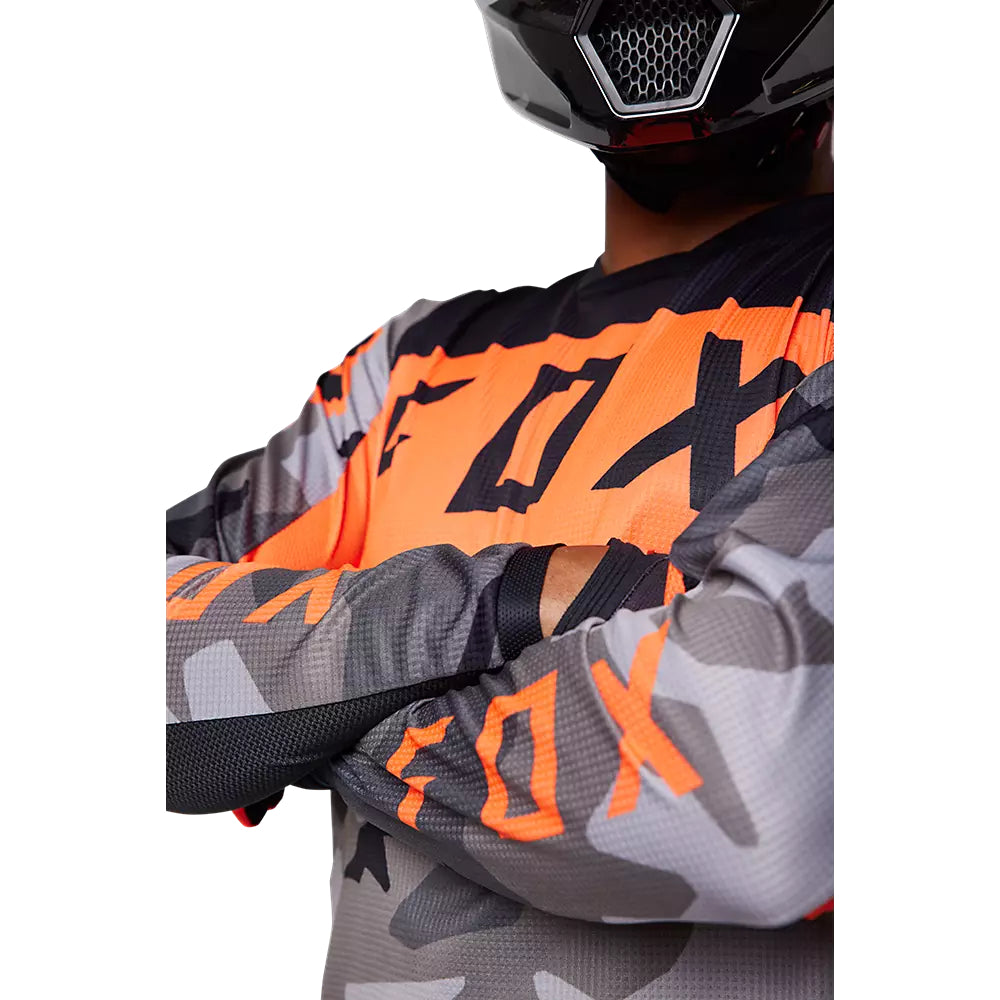Polera Moto 180 BKNR Camo Gris/Naranjo Fox polera moto fox motocross