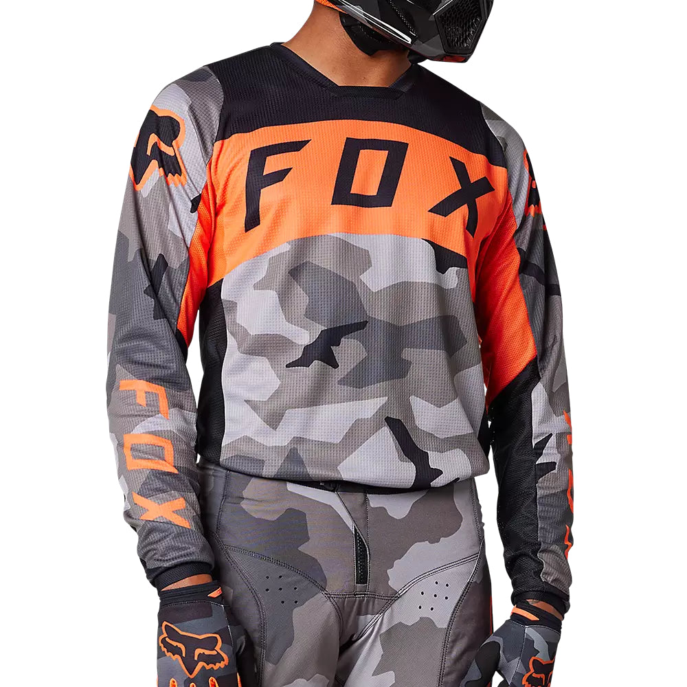 Polera Moto 180 BKNR Camo Gris/Naranjo Fox polera moto fox motocross