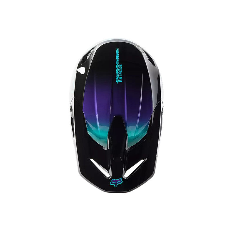 Casco Moto Niño V1 Toxsyk Negro/Celeste Fox | Casco Moto Fox casco fox racing motocross mtb