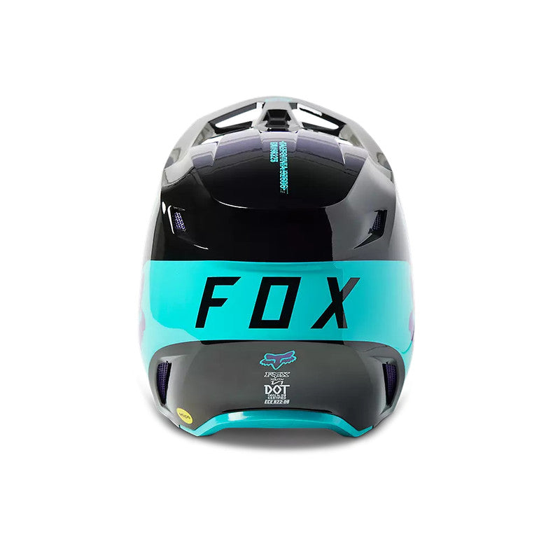 Casco Moto Niño V1 Toxsyk Negro/Celeste Fox | Casco Moto Fox casco fox racing motocross mtb