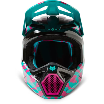 Casco Moto V1 Nuklr Celeste/Rosado Fox | Casco Moto Fox casco fox racing motocross mtb