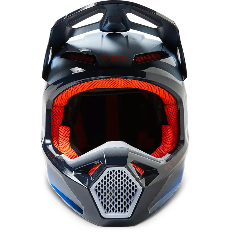 Casco Moto V1 Toxsyk Azul/Naranjo Fox | Casco Moto Fox casco fox racing motocross mtb