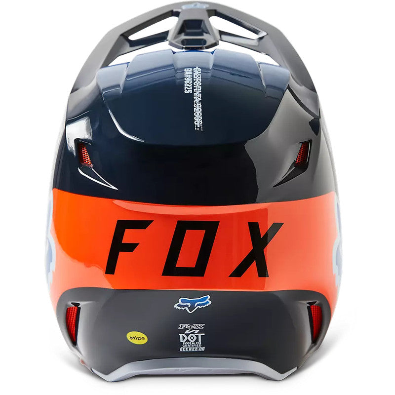 Casco Moto V1 Toxsyk Azul/Naranjo Fox | Casco Moto Fox casco fox racing motocross mtb